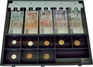 Plastový pořadač na peníze pro C425, kovové držáky bankovek