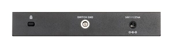 pvzadni D-Link DGS-1100-08PV2 Smart Switch, 8x 1000Base-T 802.3at PoE, 64W PoE budget, Fanless