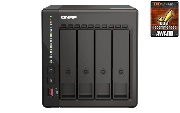 QNAP TS-453E-8G (4core 2,6GHz, 8GB RAM, 4x SATA, 2x M.2 NVMe slot, 2x HDMI 4K, 2x 2,5GbE, 4x USB)