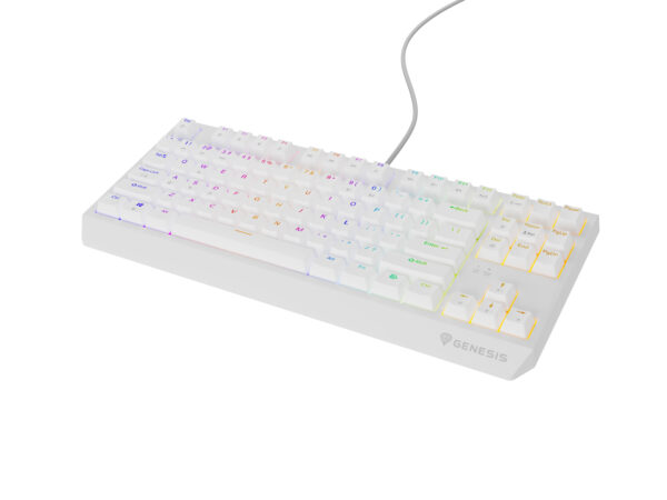 Genesis herní klávesnice THOR 230/TKL/RGB/Outemu Red/Drátová USB/US layout/Bílá