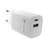 Universální USB nabíječka Natec RIBERA GaN 30W, 1X USB-A, 1X USB-C, Bílá