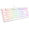 Genesis tichá herní klávesnice THOR 303/TKL/RGB/Outemu Peach Silent/Drátová USB/US layout/Bílá