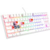 Genesis tichá herní klávesnice THOR 303/TKL/RGB/Outemu Peach Silent/Drátová USB/US layout/Bílá