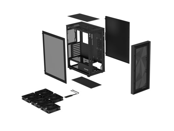 Počítačová skříň Genesis DIAXID 605F/Midi Tower/Transpar./Černá