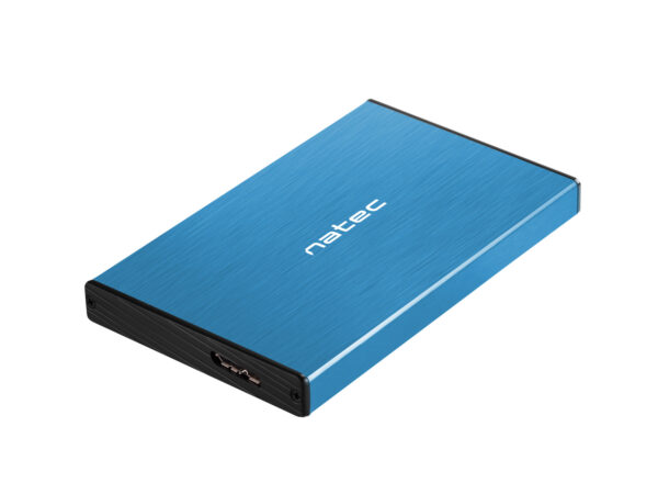 Externí box pro HDD 2,5" USB 3.0 Natec Rhino Go, modrý, hliníkové tělo