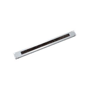 sedy-23 19" 1U průchozí panel s kartáčem šedý