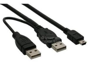 sn-162 PremiumCord USB 2.0 napájecí Y kabel A/M + A/M -- A/M mini 0.4m + 0.5m