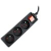 GEMBIRD prodlužovačka 3FR/10A/C14, 0,6m, černá
