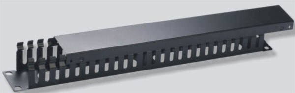 sni-106 Vyvaz.panel 19"1U kov Lišta Průchozí černý 45mm hl