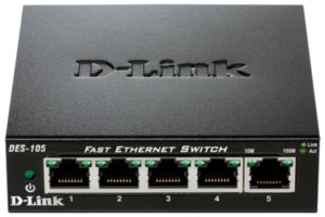 sni-5 D-Link DES-105 kovový 5-port 10/100 Desktop Switch