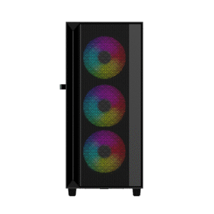 Gembird Fornax 4000 ARGB/Midi Tower/Transpar./Černá