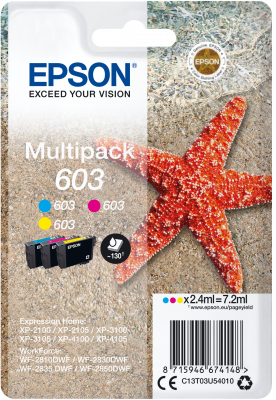 Epson multipack 3-colours 603, Cyan, Magenta, Yellow