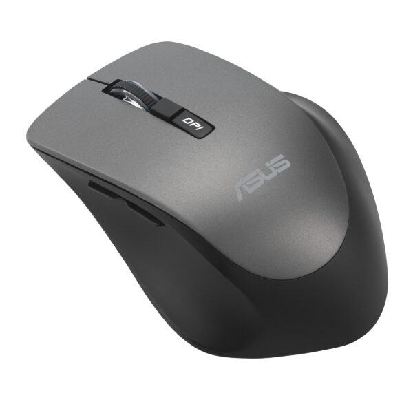 ASUS WT425/Ergonomická/Optická/Pro praváky/1 600 DPI/Bezdrátové USB/Šedá