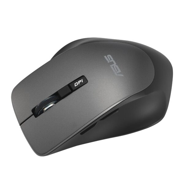 ASUS WT425/Ergonomická/Optická/Pro praváky/1 600 DPI/Bezdrátové USB/Šedá