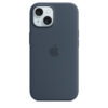 stormblack_s-2 iPhone 15 Silicone Case with MagSafe - Storm Blue