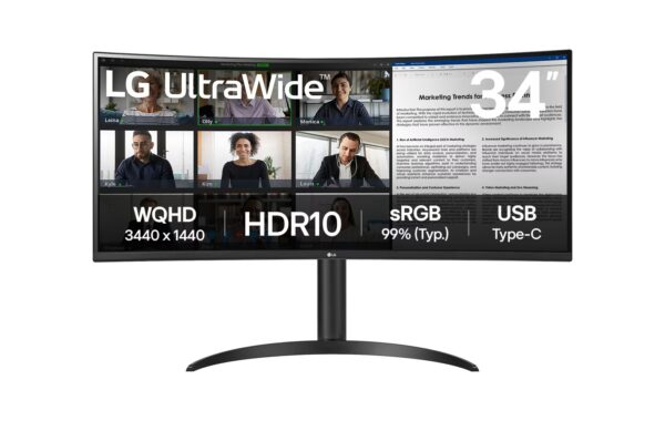 LG UltraWide/34WR55QK-B/34"/VA/wQHD/100Hz/5ms/Černá/2R