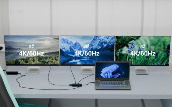 i-tec USB-C Triple 4K HDMI Video Adapter, Power Delivery 100W