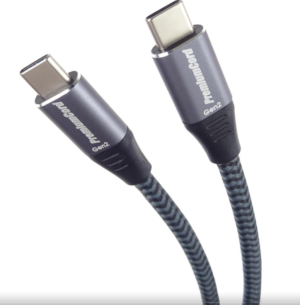 usb1 PremiumCord USB-C kabel ( USB 3.2 GEN 2x2, 5A, 100W, 20Gbit/s ) bavlněný oplet, 3m