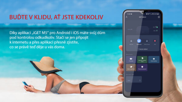 iGET SECURITY M5-4G Premium - Inteligentní 4G/WiFi/LAN alarm, ovládání kamer a zásuvek, Android, iOS