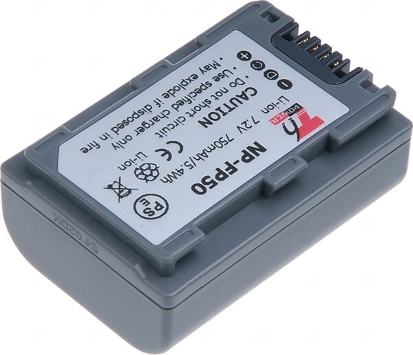 Baterie T6 Power Sony NP-FP30, NP-FP50, 750mAh, 5,4Wh, šedá