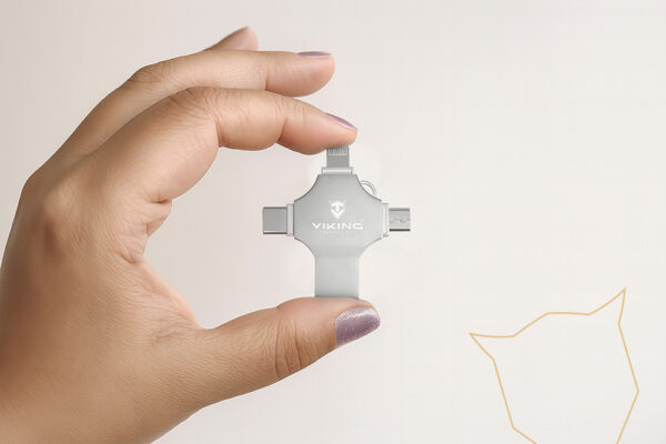 viking_flash_silver_1000-4- Viking 4v1/Flash USB/16GB/USB 3.0/USB-A + USB-C/+ Adaptér/Stříbrná