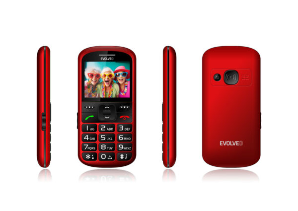 EVOLVEO EasyPhone XS, mobilní telefon pro seniory, červený