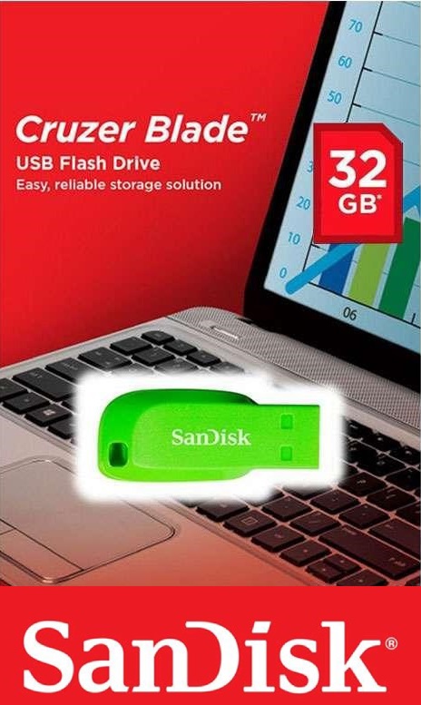 SanDisk Cruzer Blade/32GB/USB 2.0/USB-A/Zelená