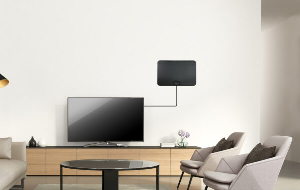 EVOLVEO Xany 2A, 230/5V, aktivní pokojová anténa FM/DAB+/DVB-T2, filtr LTE,4G,5G