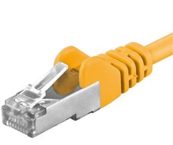 zluta-13 Premiumcord Patch kabel CAT6a S-FTP, RJ45-RJ45, AWG 26/7 5m, žlutá