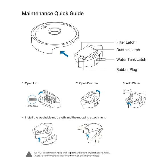 Tapo RVA500 Tapo Robot Vacuum 2-in-1 Dustbin & Water Tank