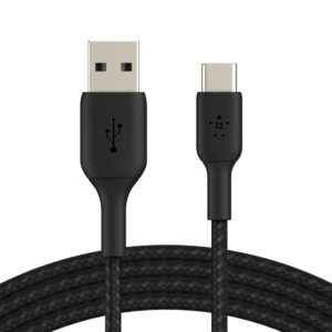 137_s-2 BELKIN kabel oplétaný USB-C - USB-A, 1m, černý