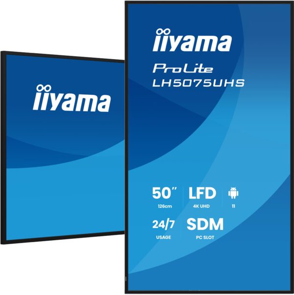 50" iiyama LH5075UHS-B2AG:VA,4K UHD,Android,24/7