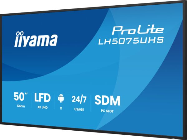 50" iiyama LH5075UHS-B2AG:VA,4K UHD,Android,24/7