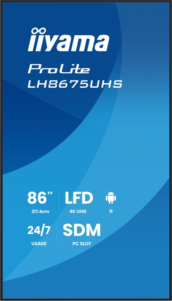 LH8675UHS-B2AG-2 86" iiyama LH8675UHS-B2AG:IPS,4K,24/7,Android 11