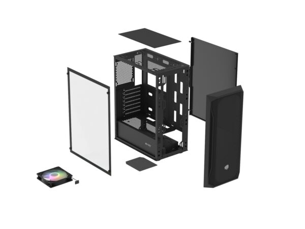 PC skříň Fury SHOBO SH4 RGB Midi Tower, Window,