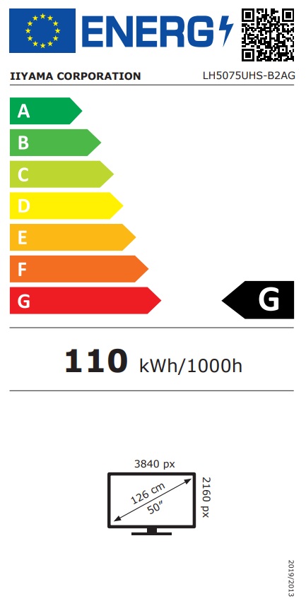 50" iiyama LH5075UHS-B2AG:VA,4K UHD,Android,24/7