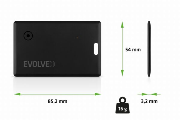 EVOLVEO TrackCard, Bluetooth lokátor s Apple Find My, černý