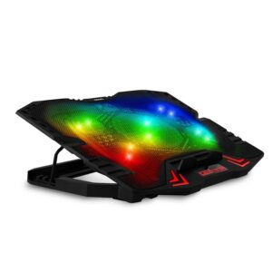 01-Hlavni_s-5 EVOLVEO Ania 5RGB, chladicí podložka pro notebook, 5x ventilátor, RGB podsvícení