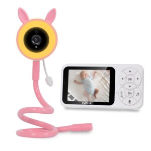 EVOLVEO Baby Monitor N35, dětská chůvička s kamerou,VOX,teploměr,noční vidění,RGB světlo,Růžová