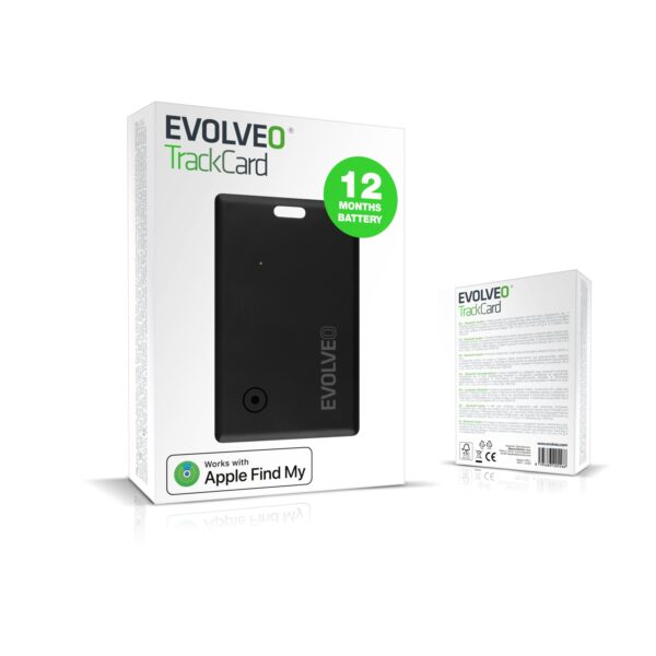 EVOLVEO TrackCard, Bluetooth lokátor s Apple Find My, černý