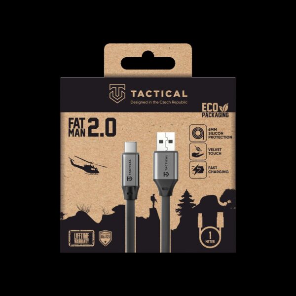 Tactical Fat Man 2.0 Cable USB-A/USB-C 1m Grey