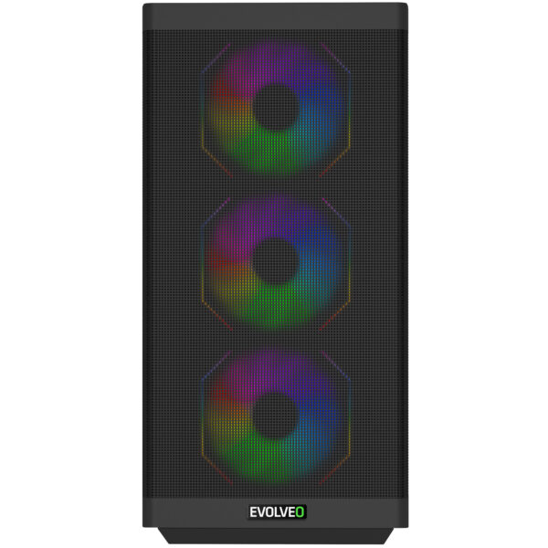 EVOLVEO Scorpio, Big Tower/4x ARGB/sklo+mřížka