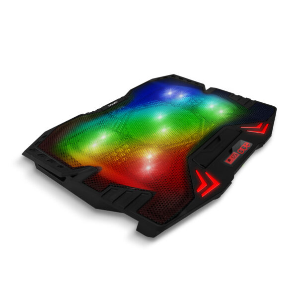 EVOLVEO Ania 5RGB, chladicí podložka pro notebook, 5x ventilátor, RGB podsvícení