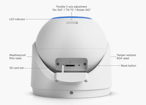 Ubiquiti UVC-G6-Pro-Turret-W, UniFi Protect G6 Pro Turret, bílá