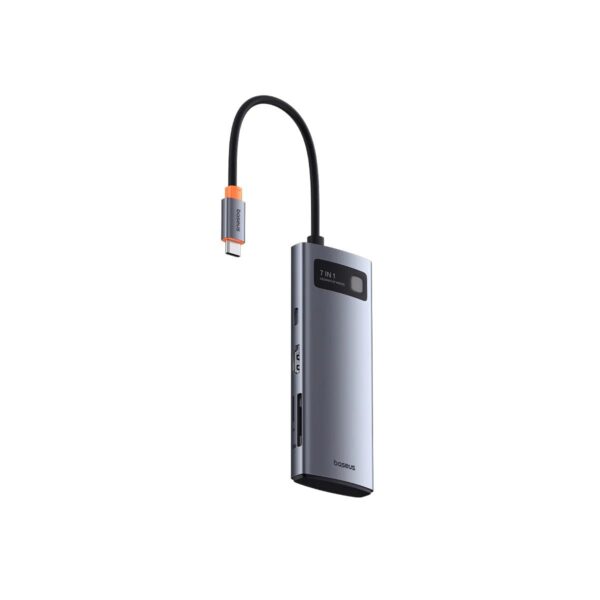 1-193 Baseus Metal Gleam Series 7v1 USB-C HUB Dokovací Stanice Space Grey