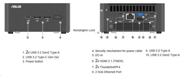 ASUS NUC 15 PRO Kit u7-255H/M.2 slot/2x0G D5/High/
