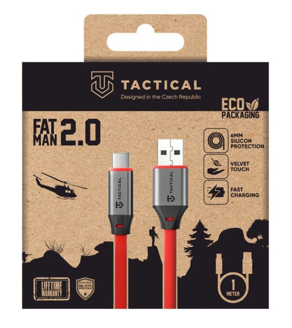 Tactical Fat Man 2.0 Cable USB-A/USB-C 1m Red