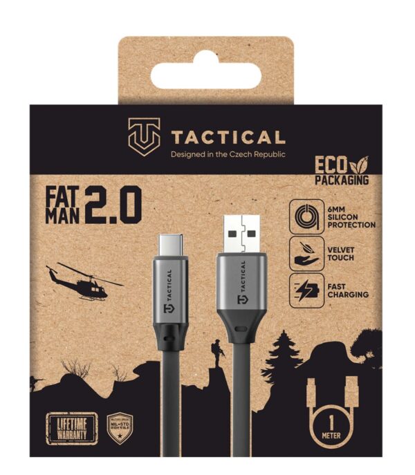 Tactical Fat Man 2.0 Cable USB-A/USB-C 1m Grey