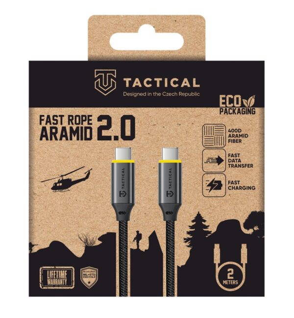 Tactical Fast Rope Aramid 2.0 Cable USB-C/USB-C 2m
