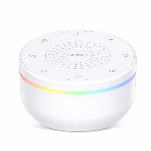 3-121 EVOLVEO Nubiloo – uspávací modul s bílým šumem, ukolébavkami a barevným světlem na dobrou noc